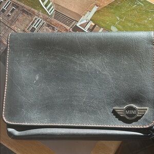 Mini Cooper leather glove compartment
Document holder
